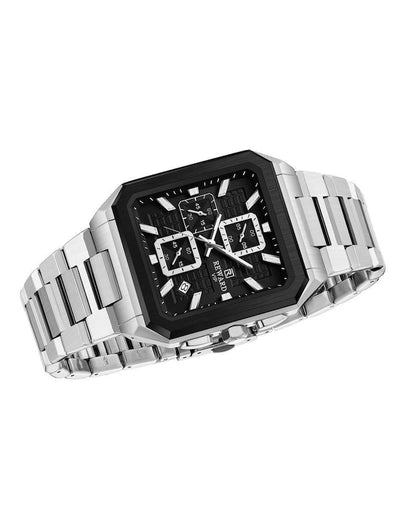 Men's Square Chronograph - Dark Blue & Rose Gold